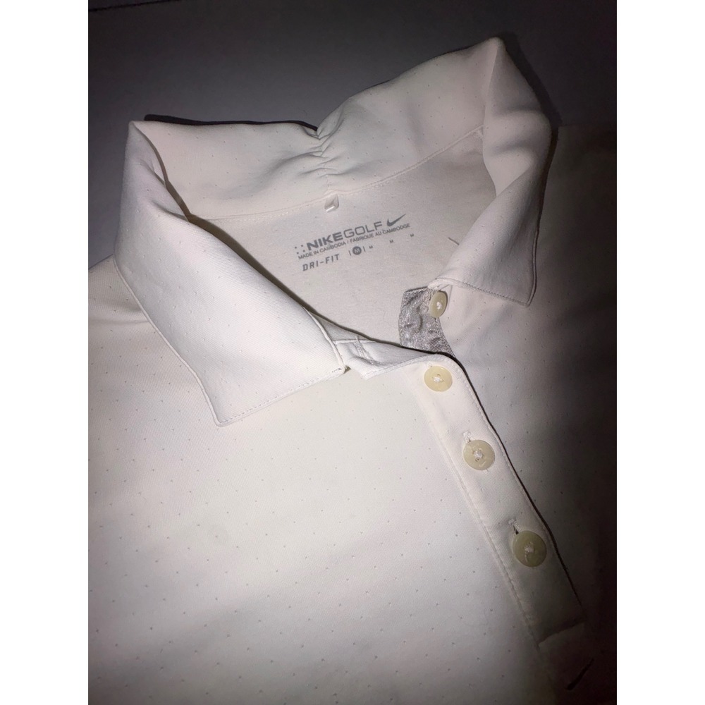 Nike Golf Dri FIT Womens‎ OFF White Polo Shirt Willow Creek Logo M